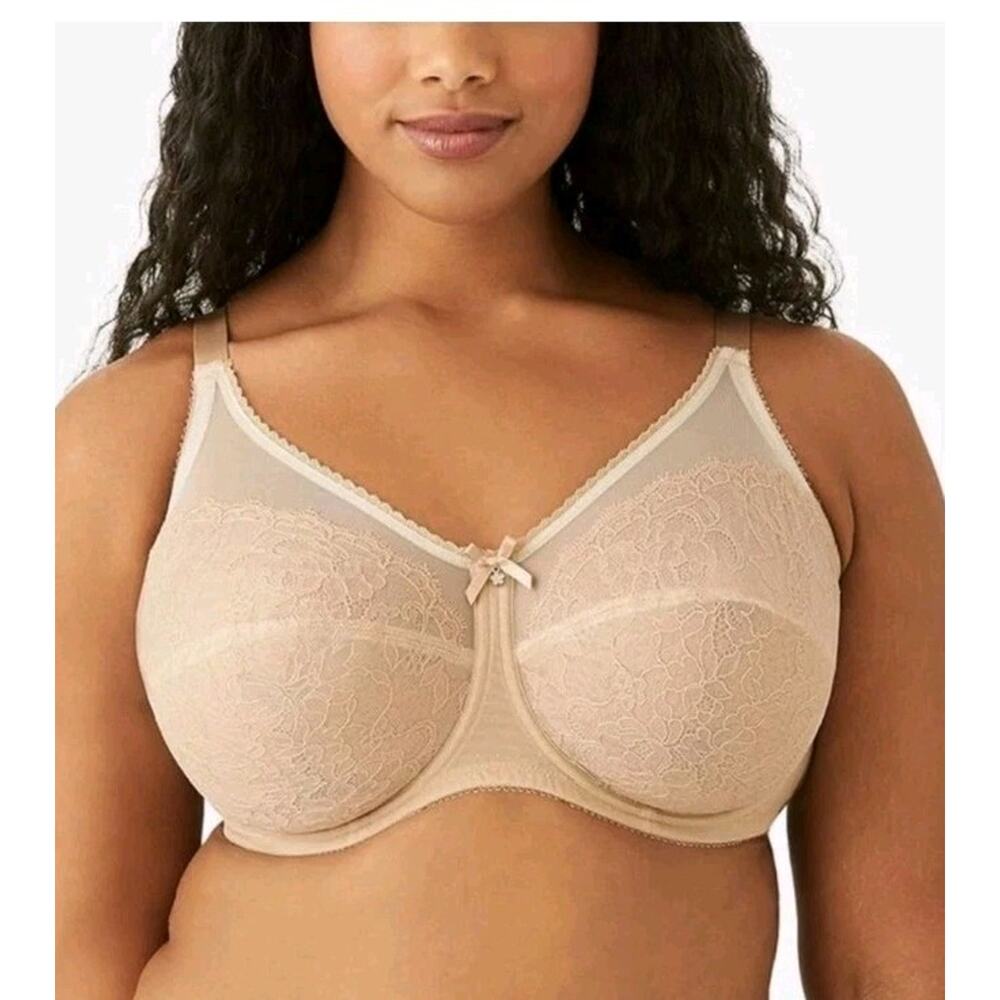 Wacoal Retro Chic Full Figure Underwire Chantilly Lace Bra Size 42D Nude New